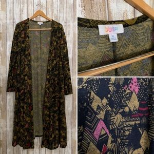 XL LuLaRoe Sarah black gold Aztec pockets